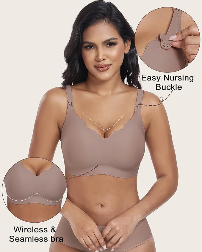 As Fairy Wireless Seamless Pumping Bra Hands Free Nursing Bra Wirefree Comfort Wearable Breast Pump Brass