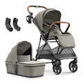 MAMAZING Air Lux Baby Stroller with Bassinet & Infant Car Seat Adapter, Lightweight Compact Carbon Fiber Frame, One-Hand Fold, Reversible Seat, Space-Saving Storage