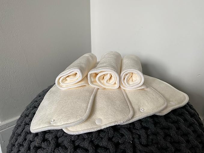 7 Pack Inserts with Snap - Reusable and Absorbent - Perfect for Any Diaper - Nora's Nursery