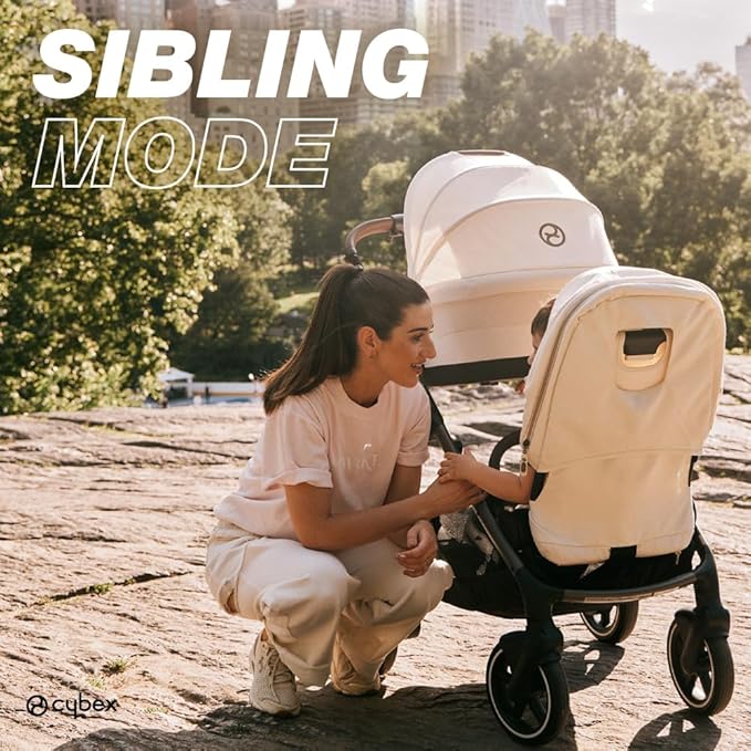 Cybex Gazelle S Stroller Modular Double for Infant and Toddler Includes Detachable Shopping Basket Over 20+ Configurations Folds Flat Easy Storage, Sky Blue, 1.0 Count, 5.0 liters, 28.4 pounds