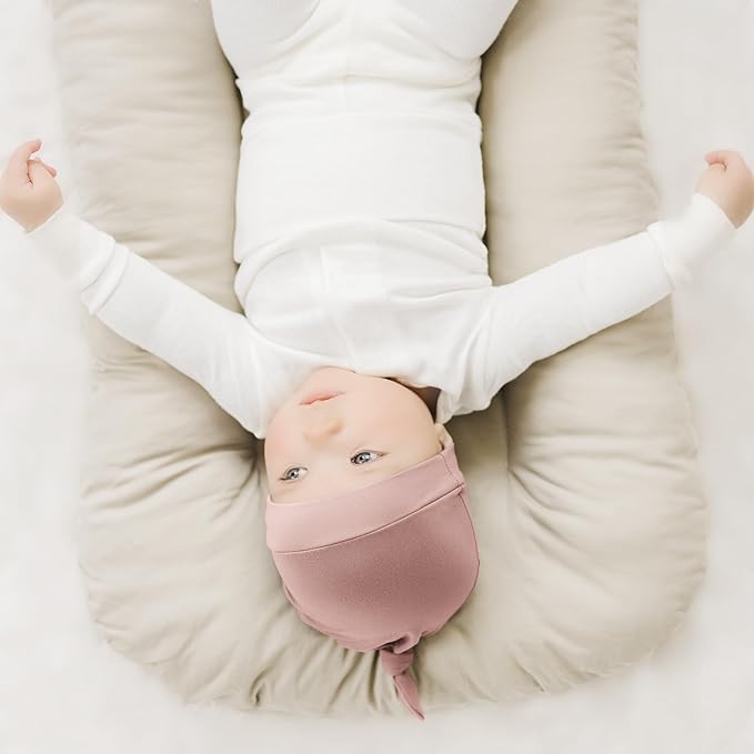 Konssy 6 Pack Baby Newborn Hats Set Knot Beanie Hats Soft for Infant Baby Girls Boys Caps 0-6 Months