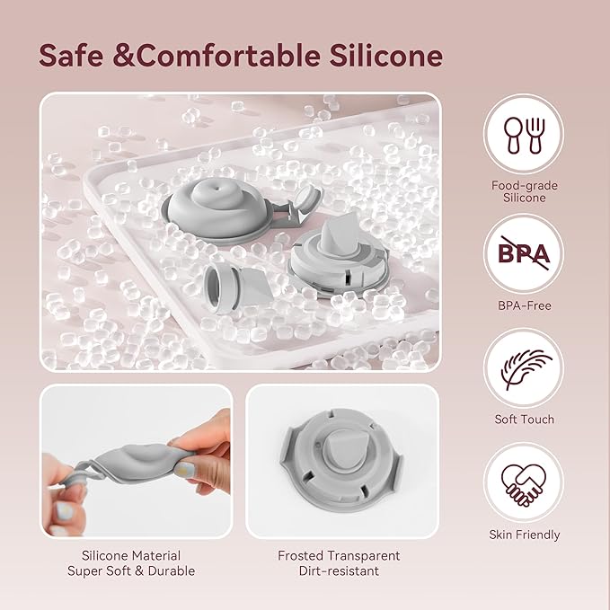 4 PC Duckbill Valves and 2 PC Silicone Diaphragms Compatible with Momcozy M9 Replacements Parts, Replace Mom Cozy M9 Pump Parts, Momcozy Mobile Flow Breastfeeding Accessories