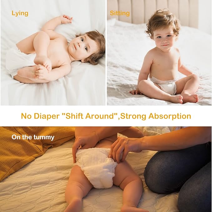 Baby Diapers Portable Pack Size 4(22~37lb), 56 Count Babycozy Bouncy Soft Diapers Disposable Hypoallergenic Diapers to Protect Sensitive Baby Skin