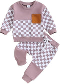 Fernvia Toddler Baby Girl Clothes 3 6 9 12 18 24 Months Fall Outfits Solid Long Sleeve Sweatshirt Tops + Pants Set