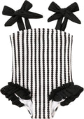 Happy Town Toddler Swimsuit Girl Solid Color Stripe One-Piece Baby Bathing Suits