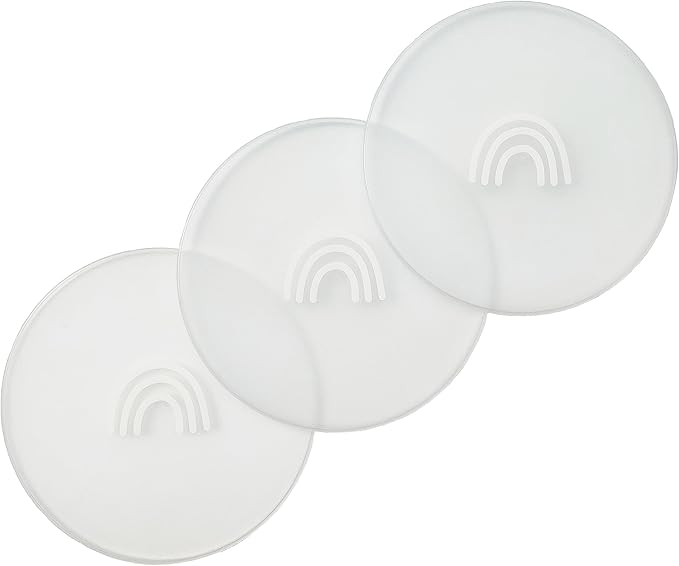 Hippypotamus Lids for Toddler Plates - Fits Silicone Baby Plates 7.75 in. Diameter - BPA Free - Set of 3 (Clear Lids)