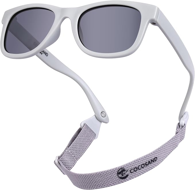 COCOSAND Flexible Baby Sunglasses with Strap Polarized UV Protection for Toddler Infant Newborn Boy Girl Age 0-24 Months