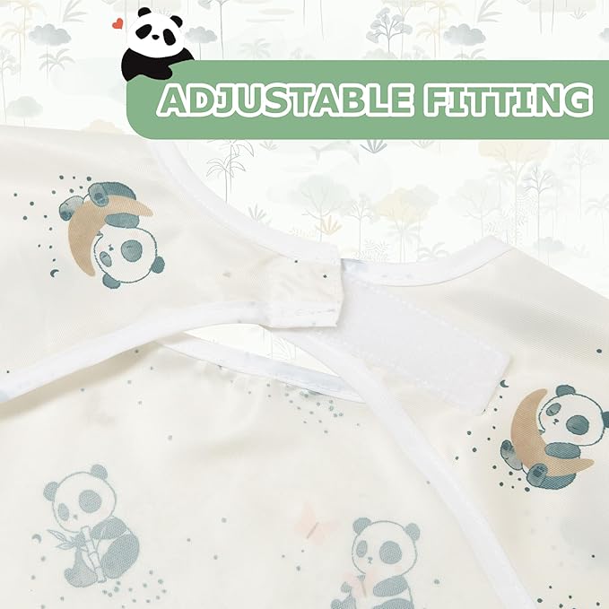 Little Dimsum Baby Bib with Pocket Waterproof Toddler Bibs Infant Feeding Bibs for Boys and Girls, Pack of 2 Colors