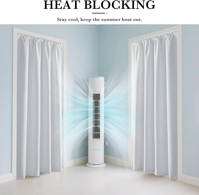 RYB HOME White 100% Blackout Curtains, Short Thermal Insulated Heat & UV Blocking Total Room Darkening Privacy Drapes for Small Window, Width 34 by Length 45, White, 2 Panels