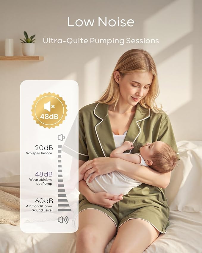 Nuliie Hands-Free Breast Pump, Wearable Breastfeeding Pump 4 Modes 9 Levels with 18/21/24MM Flange, Electric Breast Pump Portable, Replaced Pumping Accessories Included (2 Packs, Pink)