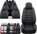 JOJ Car Seat Cover Fit for Toyota Highlander 2001-2025,7 Seat Car Seat Cover,No-Slip Waterproof Breathable Faux Leather Automotive Seat Covers Auto Interior Covers,Full Set,Black