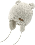 BAVST Baby Beanie Hat for Winter with Earfalp Cute Bear Kids Toddler Girls Boys Warm Knit Cap 0-2Years
