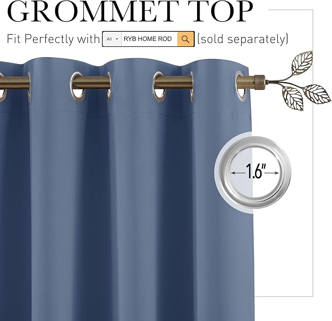RYB HOME Privacy Curtain for Sliding Glass Door, Light Block Noise Reduce Insulated Curtain Screen Ceiling to Floor for Locker Room Basement Bedroom Closet, 100 inch Wide x 96 inch Long, Stone