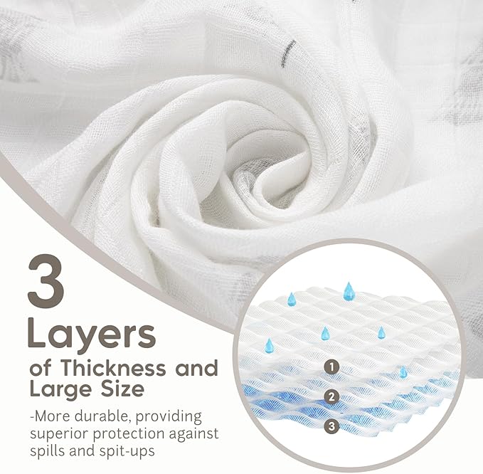 Maliton Muslin Swaddle Blankets for Newborn, 6-Pack Breathable Receiving Blanket (27" x 27") Soft Baby Blanket for Girls and Boys, Baby Burp Cloths with 3-Layer Cotton Design for Infant Wrap(Reindeer)