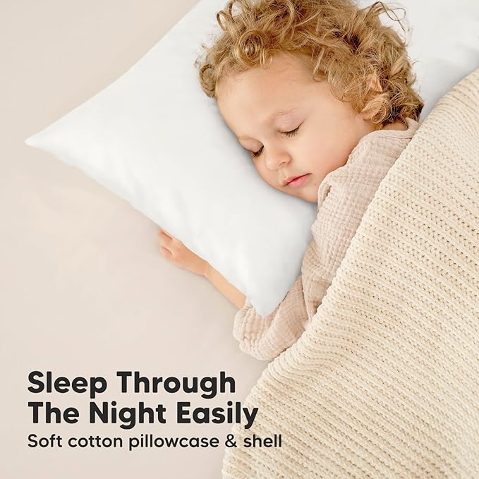 KeaBabies Toddler Pillow with Pillowcase, Jumbo 14X20 - Soft Organic Cotton Toddler Pillows for Sleeping - Machine Washable - Perfect for Travel, Toddler Bed Set (Flora Vale)