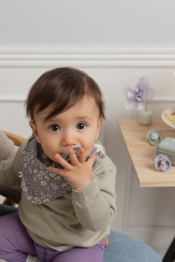Bibs Liberty pacifier case with loop, for storing and transporting dummies, offers space for three pacifiers, 100% BPA-free material. Made in Denmark, Onesize, Eloise Ivory