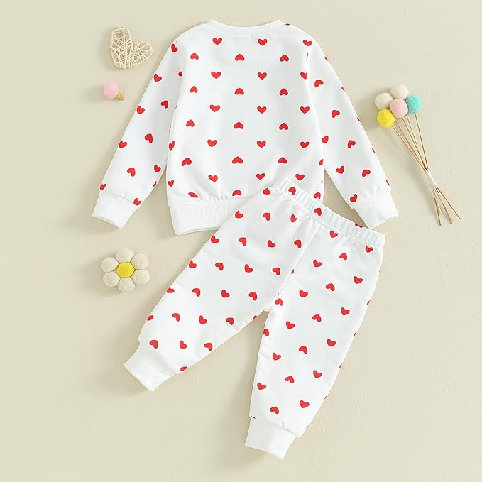 Fernvia Toddler Baby Girl Clothes 3 6 9 12 18 24 Months Fall Outfits Solid Long Sleeve Sweatshirt Tops + Pants Set