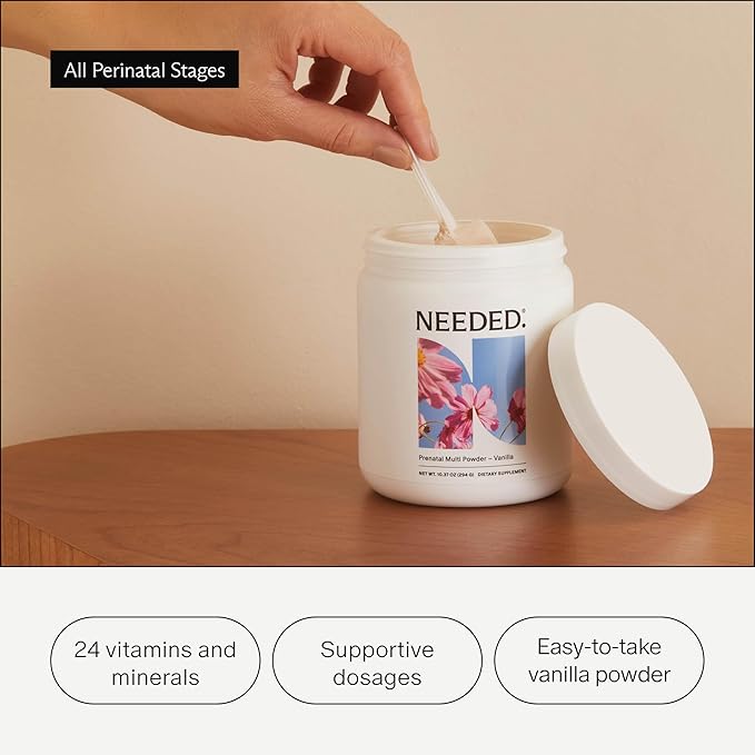 Needed. Vanilla Prenatal Multivitamin Powder & Vegan Omega-3 DHA+EPA Bundle | Comprehensive Nutrition for Pregnancy & Postpartum