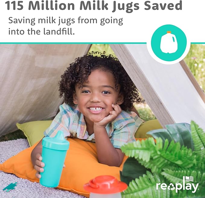 Re-Play Sippy Cups for Toddlers - 10 Oz. Reusable Spill Proof Cups for Kids, Dishwasher/Microwave Safe - Made in USA - Set of 4-3.13" x 6.25" - Easter