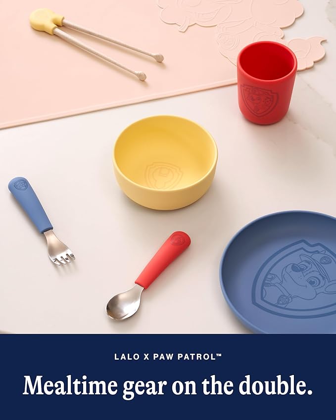 Lalo PAW Patrol Chopsticks For Kids - Set of 2 Training Chopsticks Made of Silicone and Eco-Friendly Wheat Straw PP - Ages: 2 Years And Up - Easy to Clean & Dishwasher Safe - Skye