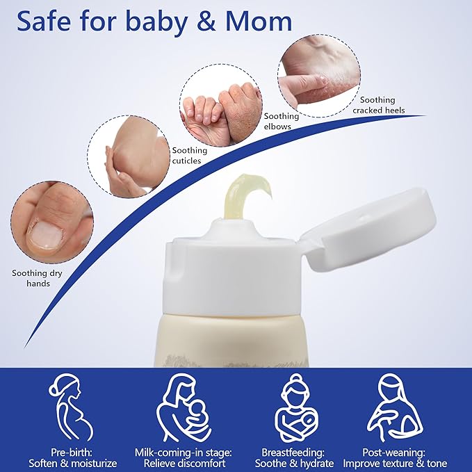 Natural Lanolin Nipple Cream: Soothing Nipples Cream Single Ingredient | Soothes Cracked & Sore Nipples | No Need to Remove Safe for Baby & Mom - 50g/1.76oz