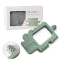 Moonkie Teething Toy, Safe & Easy to Hold BPA Free Silicone Baby Soothing Teethers, Prevent Finger Sucking Teether Toys Best for Babies 0-6 6-12 Months (Crocodile Sage)