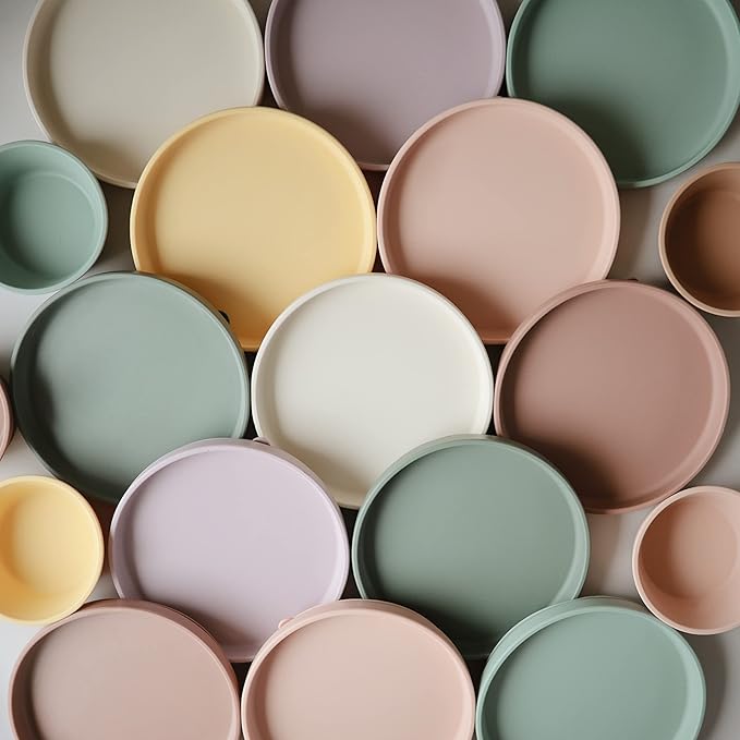 mushie Classic Silicone Suction Plate | BPA-Free Non-Slip Design (Blush)