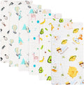 FOOK FISH Muslin Burp Cloths Cotton Burping Cloth 20'' X 10'' Pack of 6 for Baby Spit Up Cloths for Newborn,Absorbent,Soft,Large,6 Layers,Baby Burp Rags,Unisex,for Boys and Girls(Colorful)