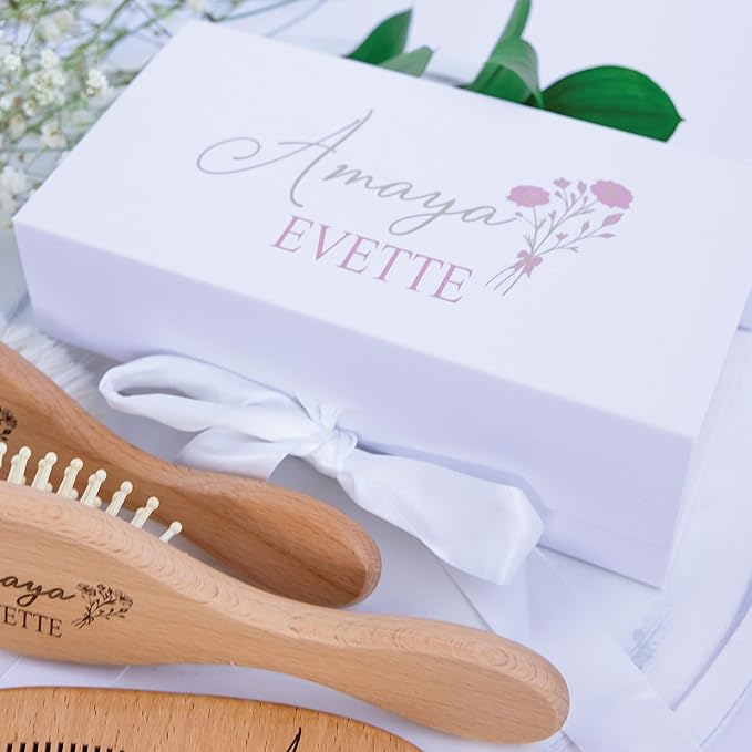 Custom Wooden Baby Brush Set | Personalized Wooden Baby Brush | Personalized Baby Gift Girls | Personalized Baby Gifts | Baby Brush and Comb Set | Custom Baby Gifts | Personalized Gifts