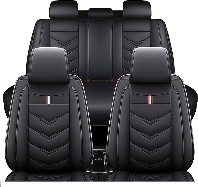 Leather Car Seat Covers Fit for LR Range Rover 2022-2025, 5 Seater Waterproof and Wear-Resistant Seat Cover Interior Accessories(Full Set,Black)