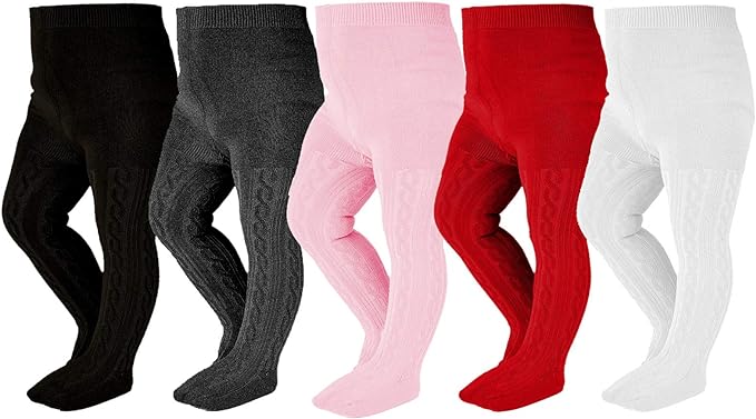 EPEIUS Baby Girl Tights Thick Cable Knit Leggings Stockings Cotton Pantyhose for Newborn Infant Toddler 3/4/5/6 Pack