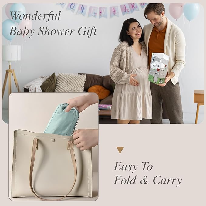 Baby Sling Carrier for Newborn to Toddler(8-45 Lbs), Cozy Wearing Baby Wrap Carrier with Adjustable Shoulder Strap Safety Buckle,Portable Lightweight Child Carrier Sling One Size Fit All Parents-Green