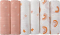 Maliton Muslin Swaddle Blankets for Newborn, 6-Pack Breathable Receiving Blanket (27" x 27") Soft Baby Blankets for Girls and Boys, Baby Burp Cloths with 3-Layer Cotton Design for Infant Wrap(Rainbow)