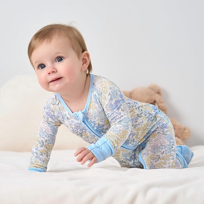 pureborn Baby Infant Boys Girls Sleeper Snug Fit Viscose from Bamboo Pajamas 0-24 Months