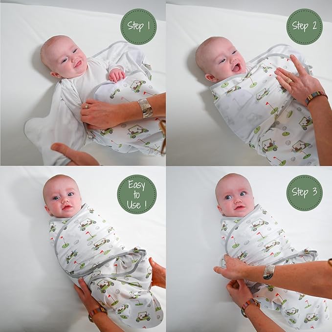 LollyBanks 100% Organic Cotton Baby Boy Essentials Swaddles 0-3 Months, Newborn Swaddle with Easy Change Zipper, Western Baby Swaddle Blanket Wrap (Cowboy Print)
