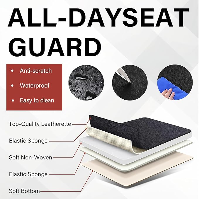 Leather Car Seat Covers Fit for LR Defender 2020-2025, 5 Seater Waterproof and Wear-Resistant Seat Cover Interior Accessories(Full Set,Black&Blue)