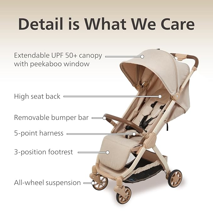 Pika Baby Stroller – Lightweight, Compact, Auto-Folding Design with Adjustable Footrest, UV Canopy, Mesh Window, and Travel Friendly – Perfect for Newborns to 55 lbs
