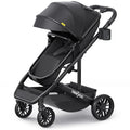 newyoo Bassinet Stroller for Infant, Nestro 516M, Convertible Baby/Toddler Strollers w Reversible Seat & Cup Holder, Coches para Bebes, 2-in-1 Rear-Facing Pram, One-Hand Quick Fold, Black
