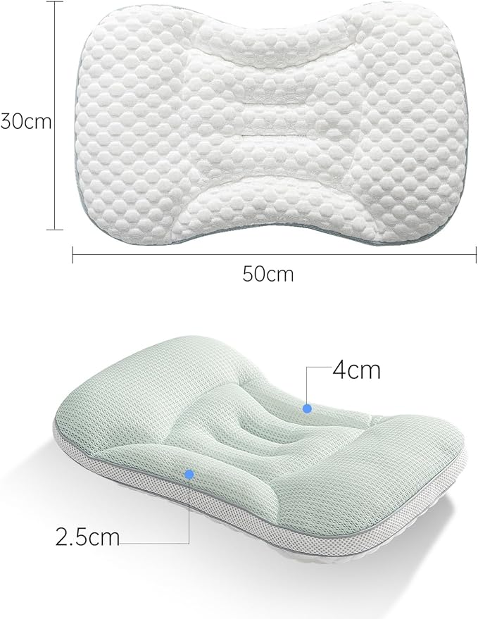 Reidio Toddler Pillows Double Sided Cooling Fabric & Breathable Mesh Kids Pillow Dual Heights Ergonomic Design Advanced Hose Filler Machine Washable (Blue Green, H1)