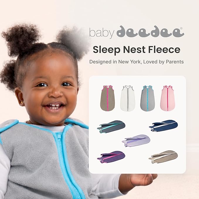 Baby Deedee Sleep Nest Fleece - Baby Sleep Sack 1.2 TOG 0-6 Months, Comfort Sleeping Bag with Soft Polar Fleece & Patented Shoulder Snaps, Newborn Wearable Blanket for Boys & Girls, Lavender