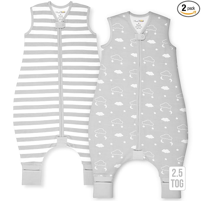 Mama Cheetah Toddler Sleep Sack with Feet, 6-18 Month, 2.5 TOG Organic Cotton Baby Sleeping Bag with Legs, Baby Wearable Blankets for Walkers w/ 2-Way Zipper, Baby Sleep Sack for Girls & Boys, Small