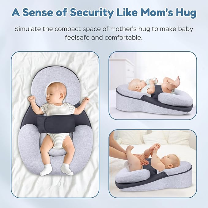 Baby Lounger Pillow for Infant Support Cushion Reflux Breastfeeding Pillow, Bottle Feeding, Tummy Time