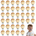 38 Pieces Wood Pacifier Clips Baby Grasping Suspender Clips Natural Beech Wood Pacifier Clip Holder Pacifier Clips Chain Accessories