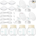 Breast Pump Parts Compatible with Spectra S1/S2/9 Plus, Not Original Accessories, 4 Set Replacements Include 17mm Flanges, Valves, Backflow Protectors (Duckbills Included), Tubings and Bottles