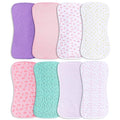 Hakochia Burp Cloths for Baby Girls Organic Cotton Large Burp Clothes Extra Absorbent Soft Burping Rags Spit Up Cloth Sets for Newborns 8 Pack
