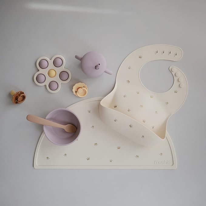 mushie Silicone Placemat for Kids | BPA-Free Non-Slip Design (Crowns)