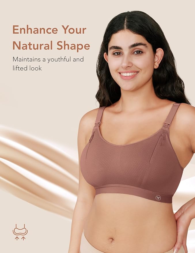 Pumping Bra Hands Free Zip Opening Seamless Nursing Bras for Breastfeeding High Support Nursing & Pumping Bra in One