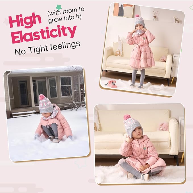 Moon Kitty Baby Girls Earflaps Knit Hats Infant Baby Beanies6-12Months