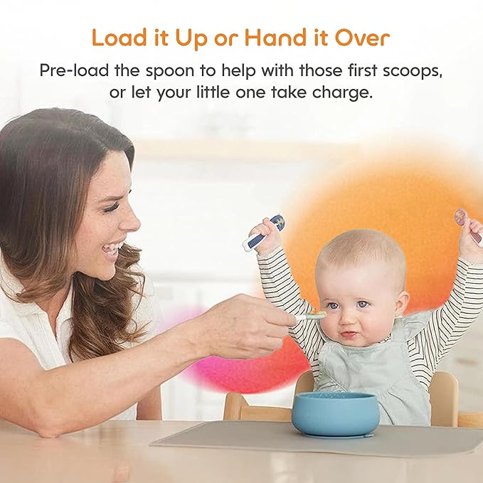 NumNum Baby Spoons Set, Baby Essentials Pre-Spoon GOOtensils for 6+ Months, First Stage Self-Feeding Spoons for Baby Led Weaning (BLW), Silicone Toddler Utensils, BPA-Free, 4 Pack Sweet Dreams