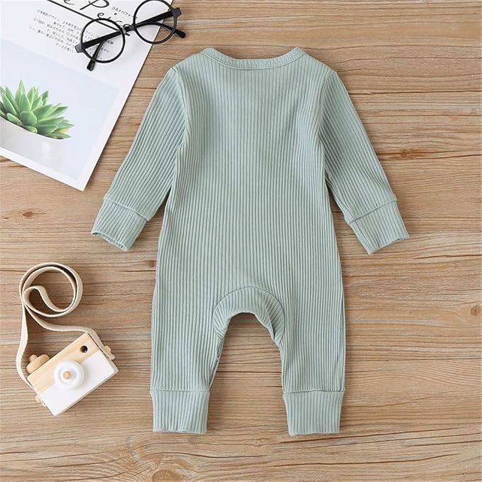 Kuriozud Newborn Infant Unisex Baby Boy Girl Clothes Button Romper Jumpsuit Basic One Piece Outfits